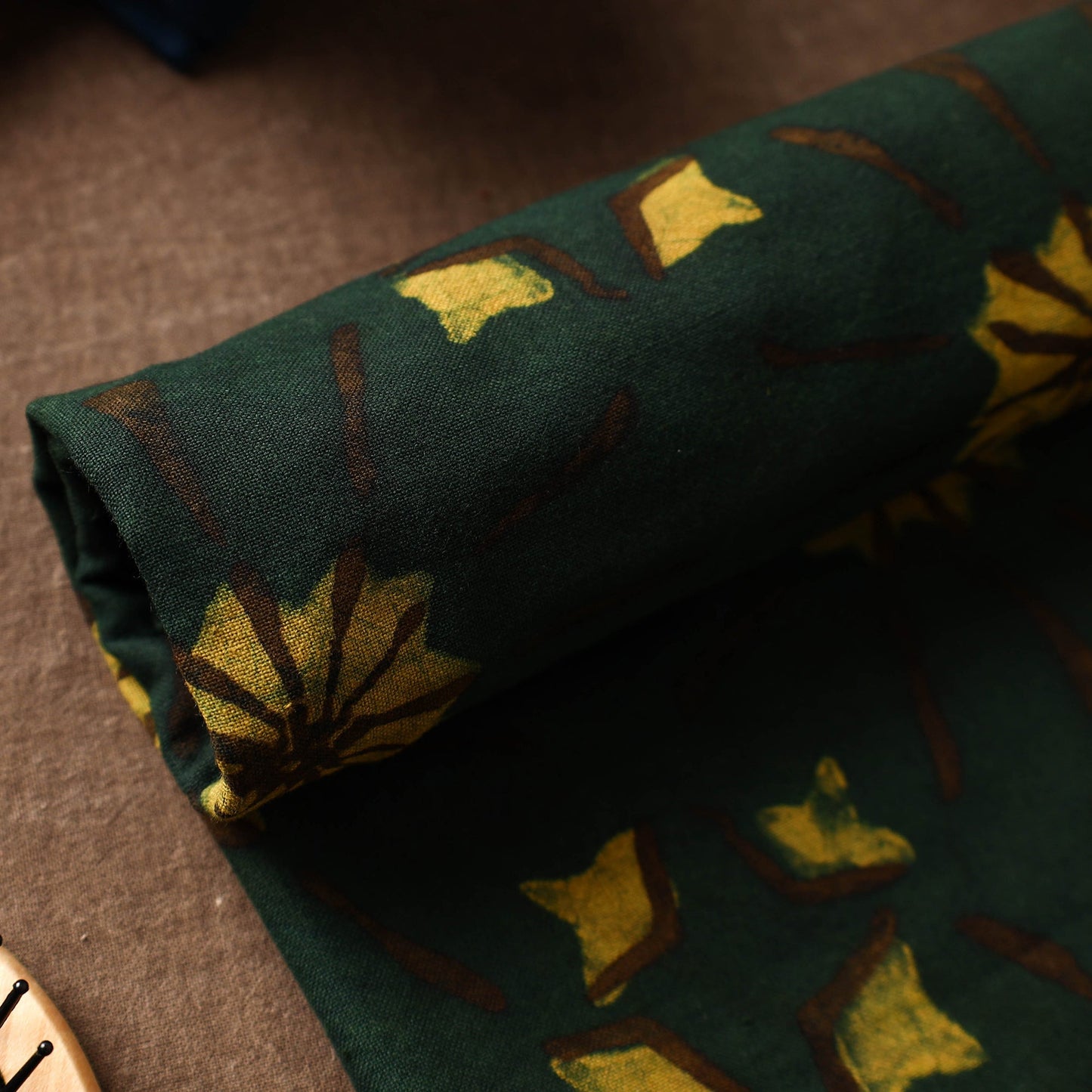 Green Akola Block Printed Pure Handloom Cotton Towel