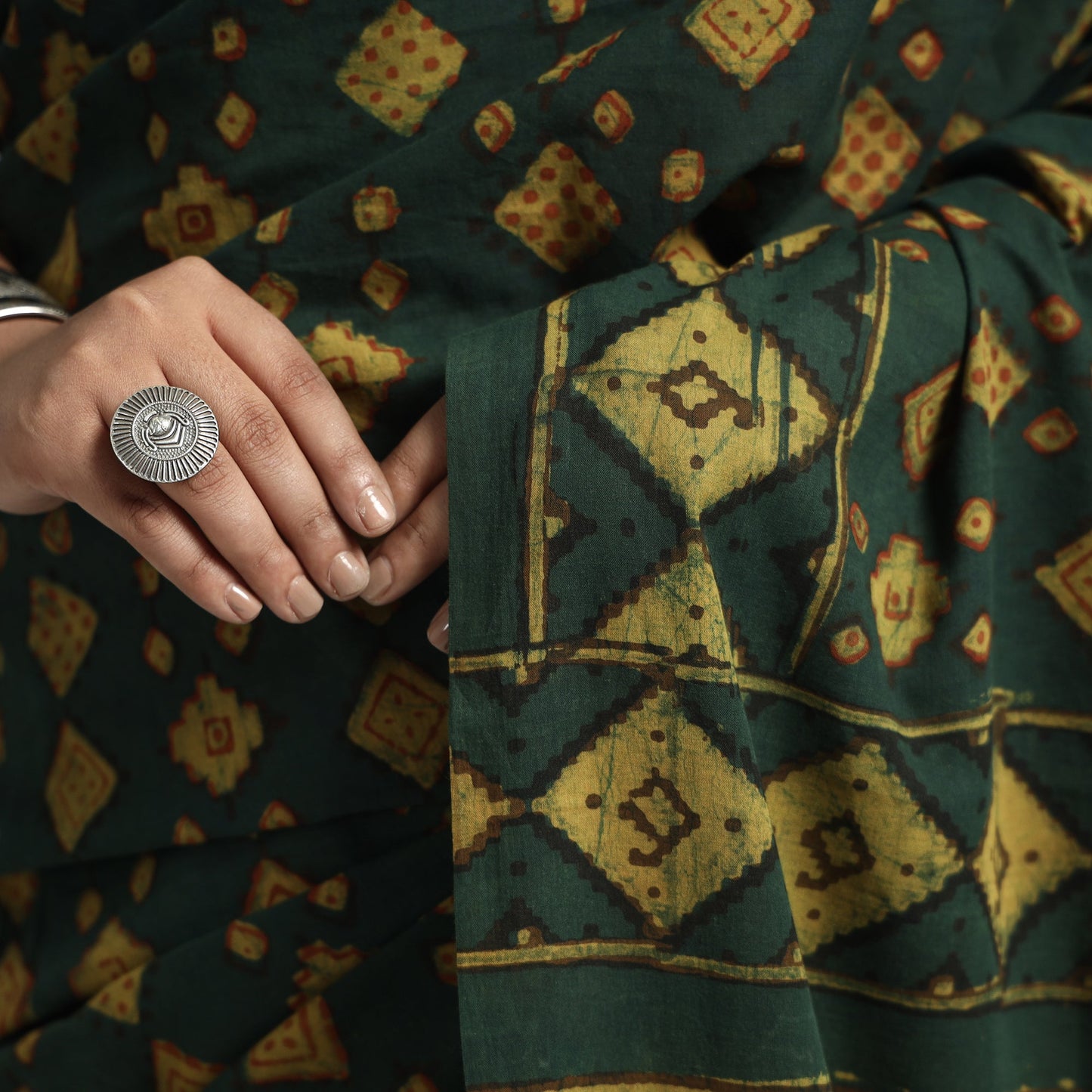 Akola Hand Block Printed Cotton Saree Online at iTokri.com