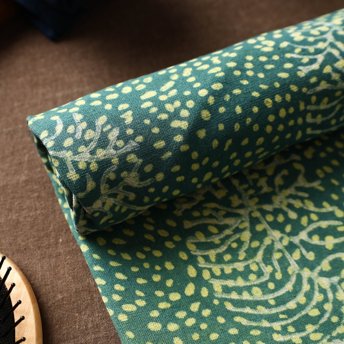 Green Akola Block Printed Pure Handloom Cotton Towel
