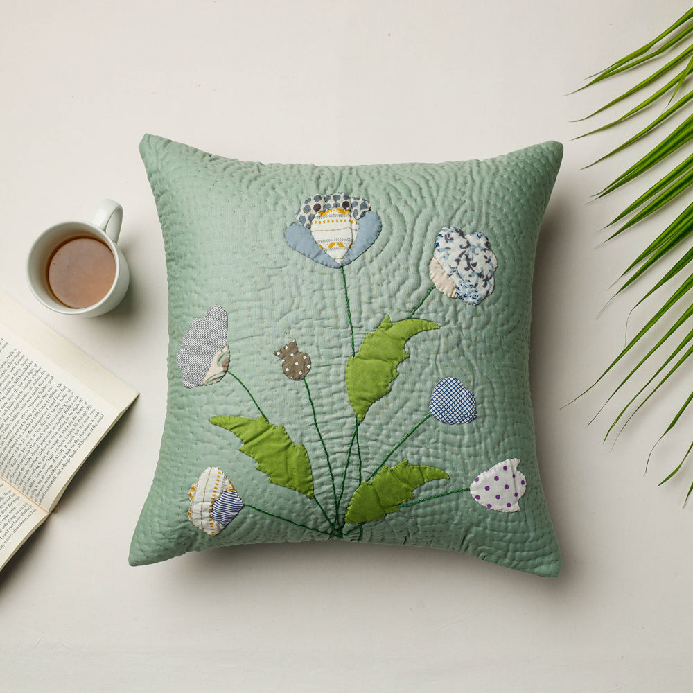 Applique Quilted Cushion Cover in India at iTokri.com