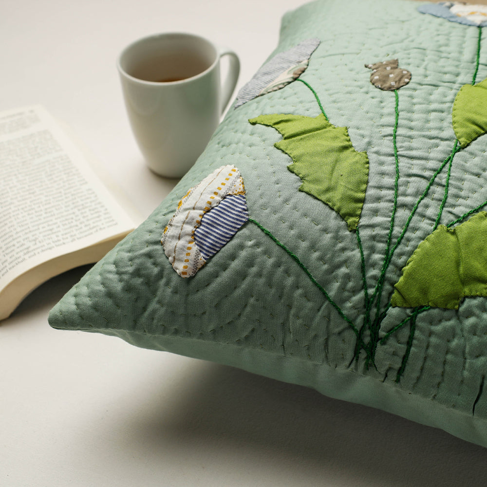 Applique Quilted Cushion Cover in India at iTokri.com