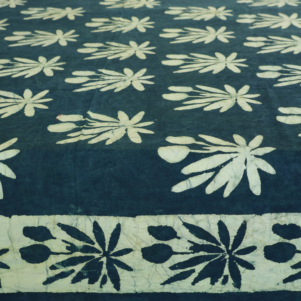 Green - Block Art Print Cotton Double Bindaas Bed Sheet (110 x 93 in)