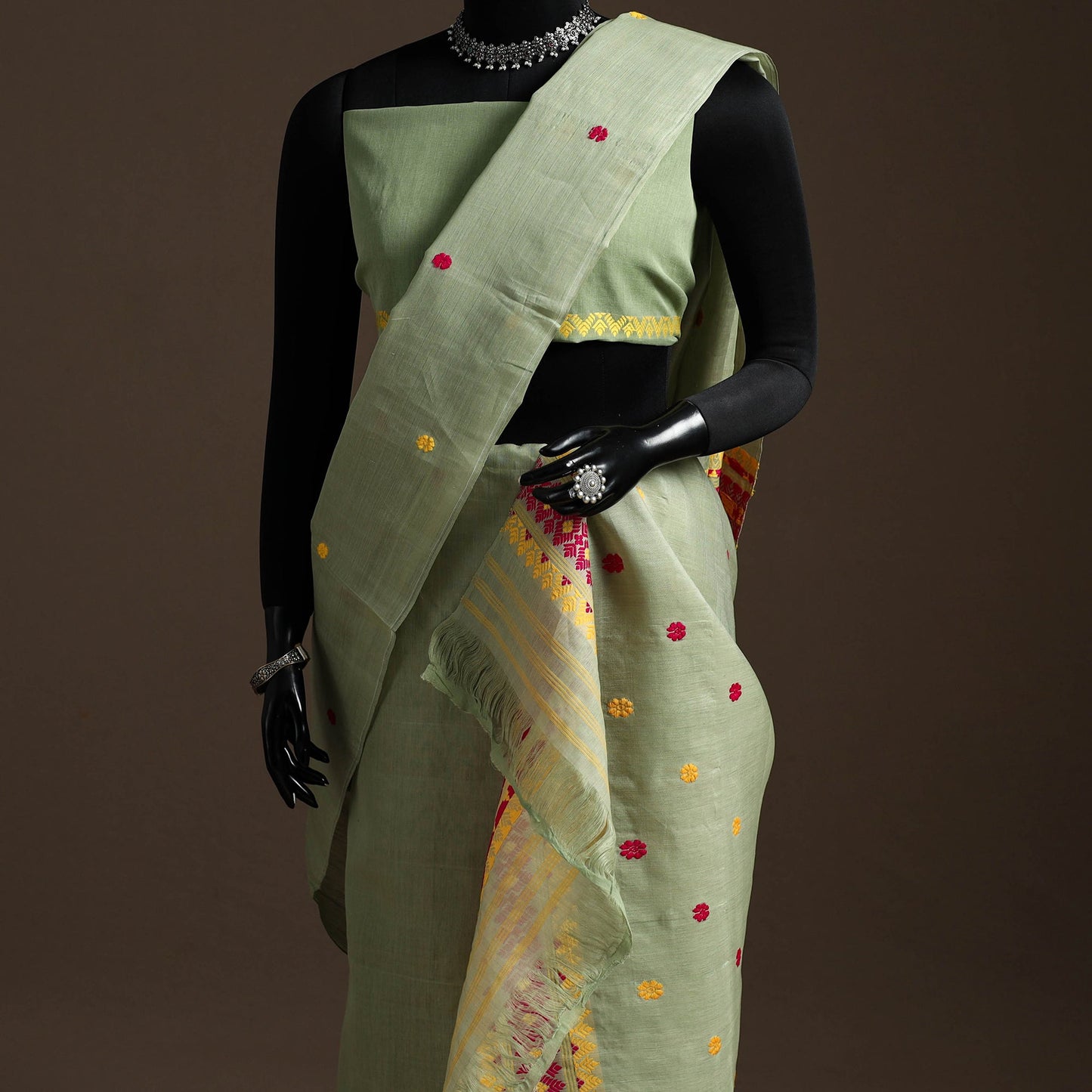 Assam handloom silk cotton mekhela chador with blouse piece