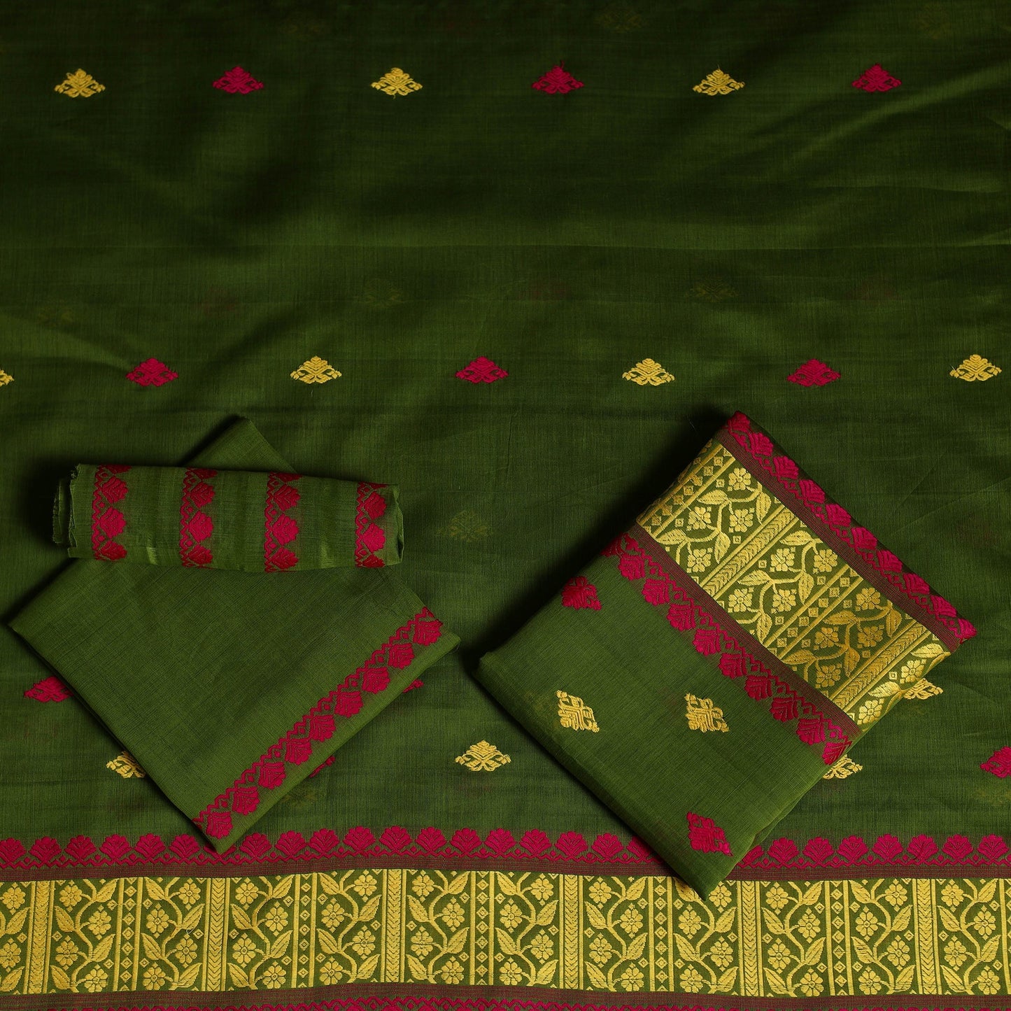 Assam handloom silk cotton mekhela chador with blouse piece