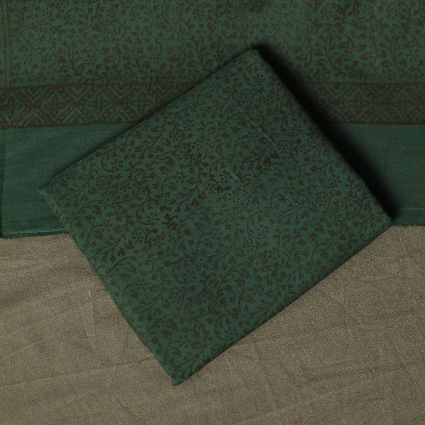 Bagh hand block print natural dyed cotton 3pc unstitched