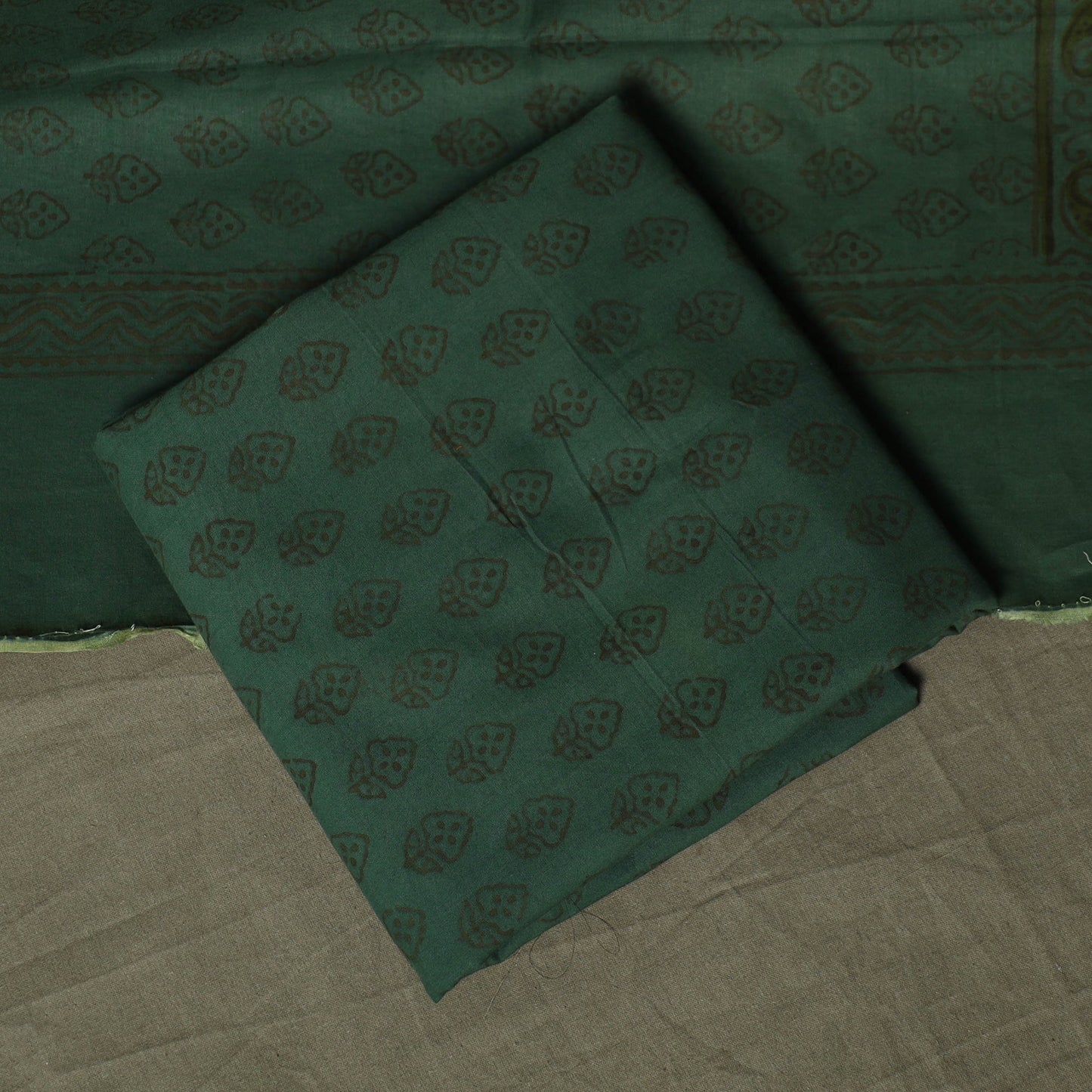 Bagh hand block print natural dyed cotton 3pc unstitched