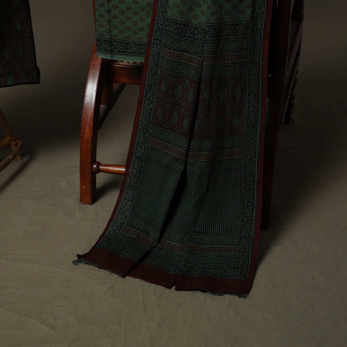Bagh hand block print natural dyed cotton 3pc unstitched