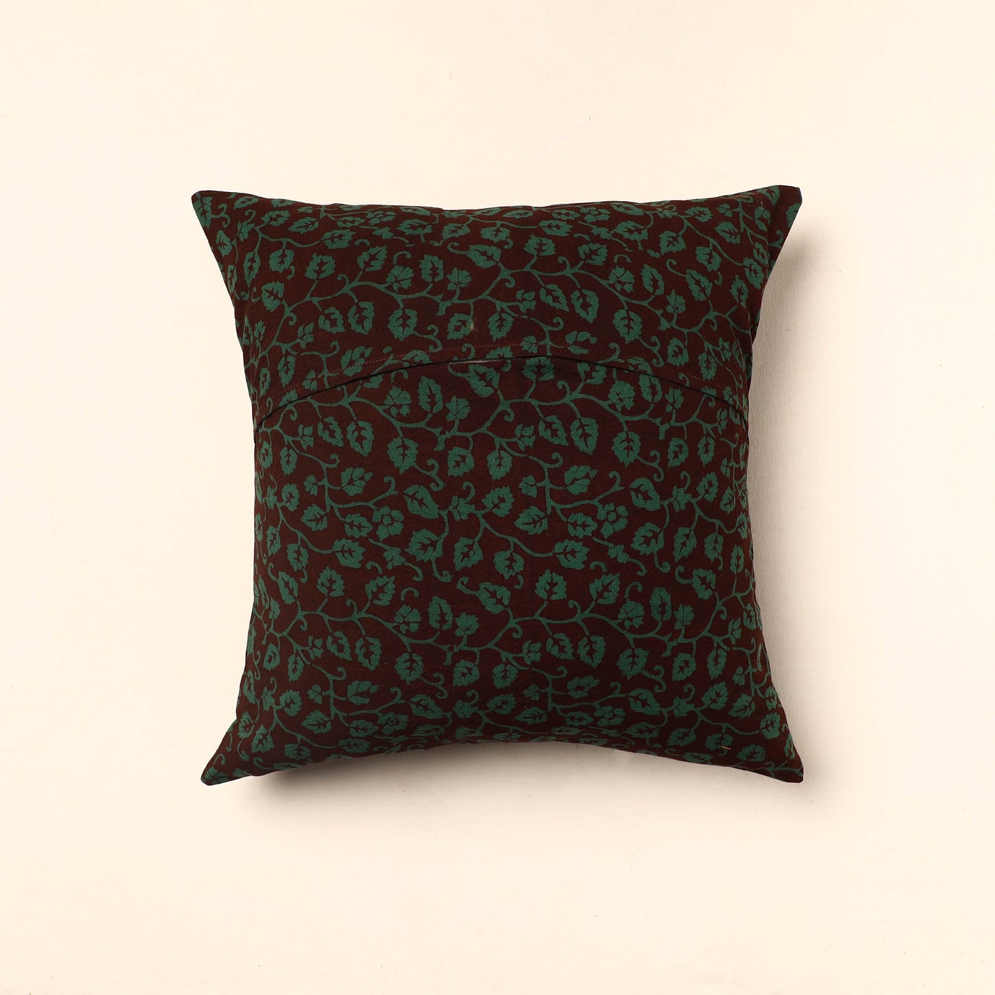 Green - Bagh Block Printed Cotton Cushion Cover (16 x 16 in) 49