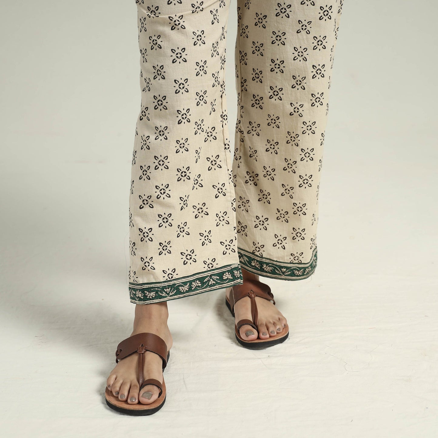 Green - bagru block printed chanderi silk kurta