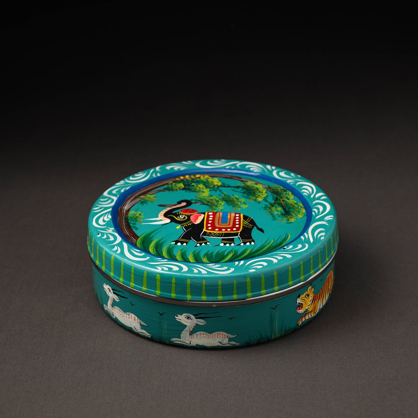 Banaras Handpainted Stainless Steel Roti Box