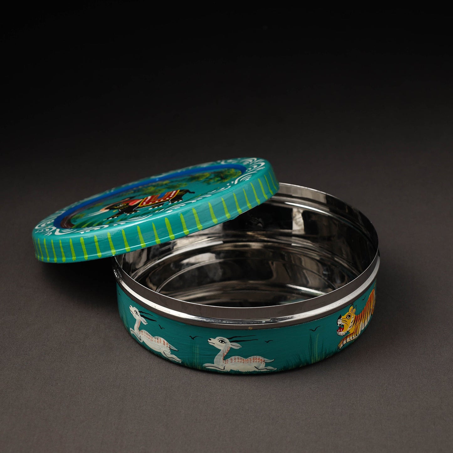 Banaras Handpainted Stainless Steel Roti Box