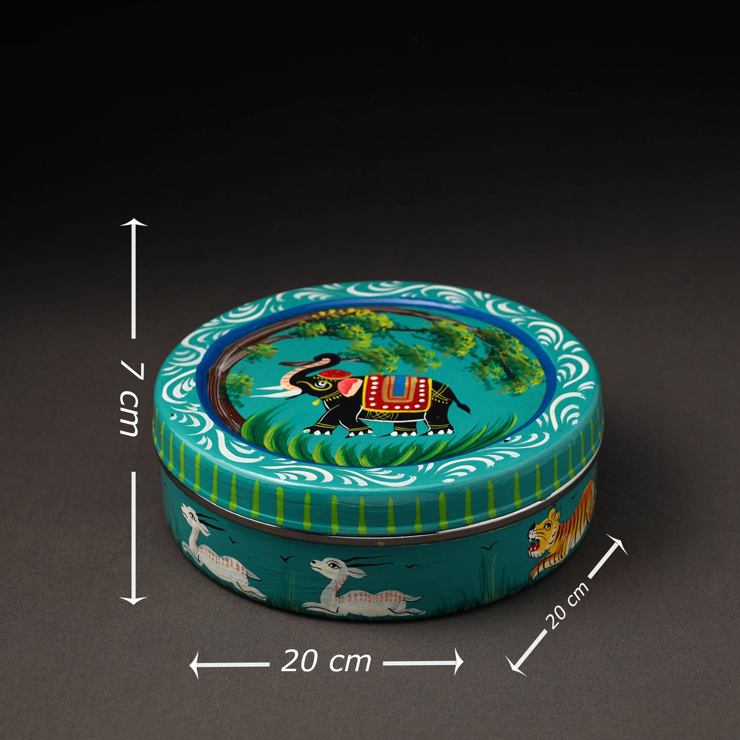 Banaras Handpainted Stainless Steel Roti Box