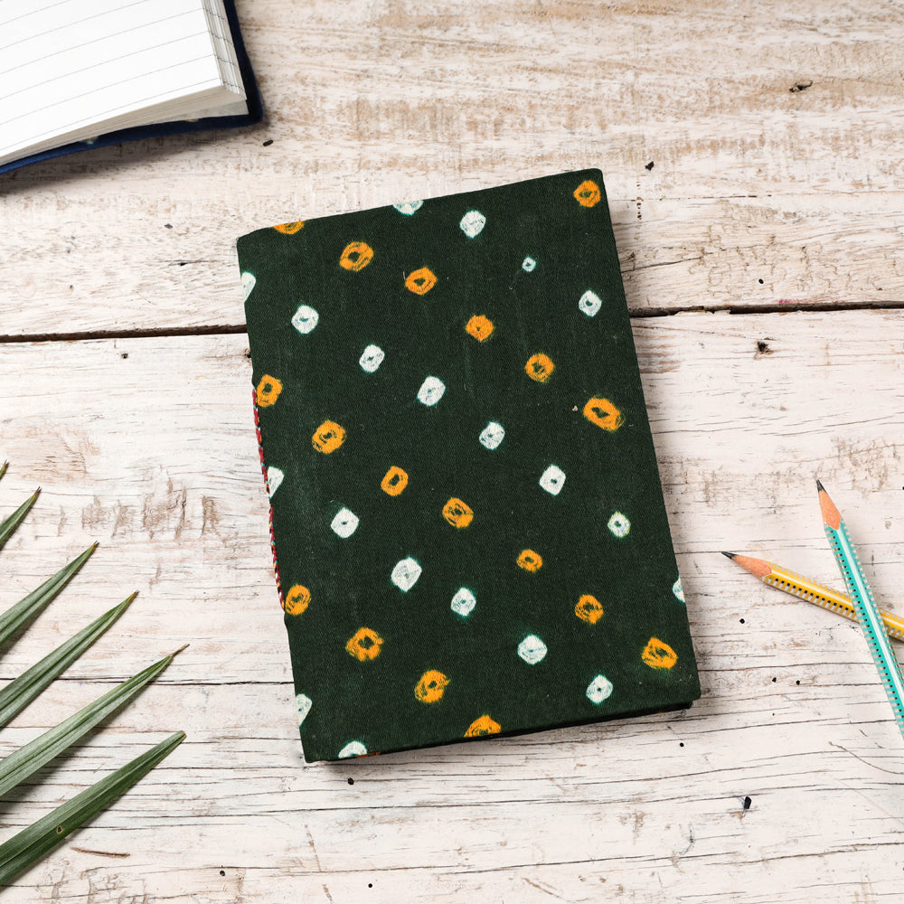 Green Bandhani Cover Handmade Paper Notebook