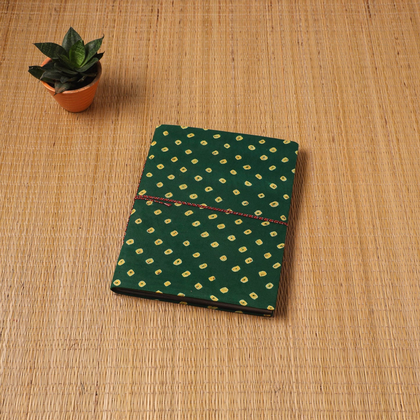 Bandhani fabric cover handmade paper photo album (12 x 10