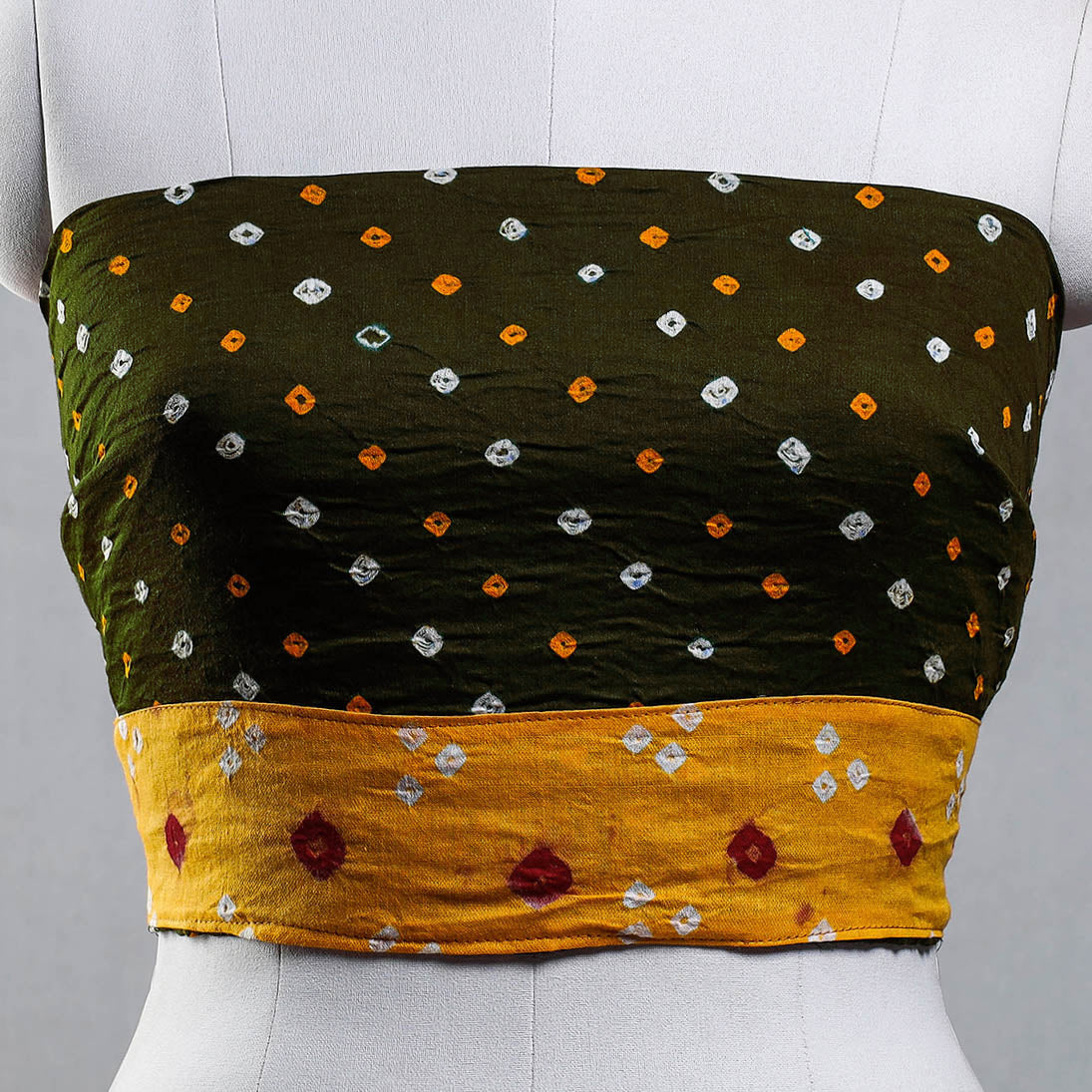 Buy Rangoli Bandhani Tie-Dye Cotton Blouse Piece