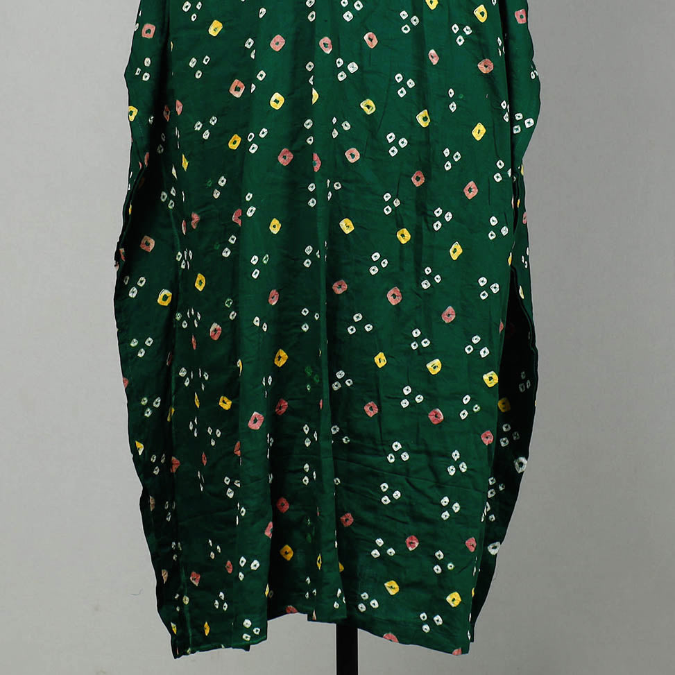 Buy Bandhani Tie-Dye Cotton Kaftan with Tie-Up Waist (Long) Online l iTokri.com