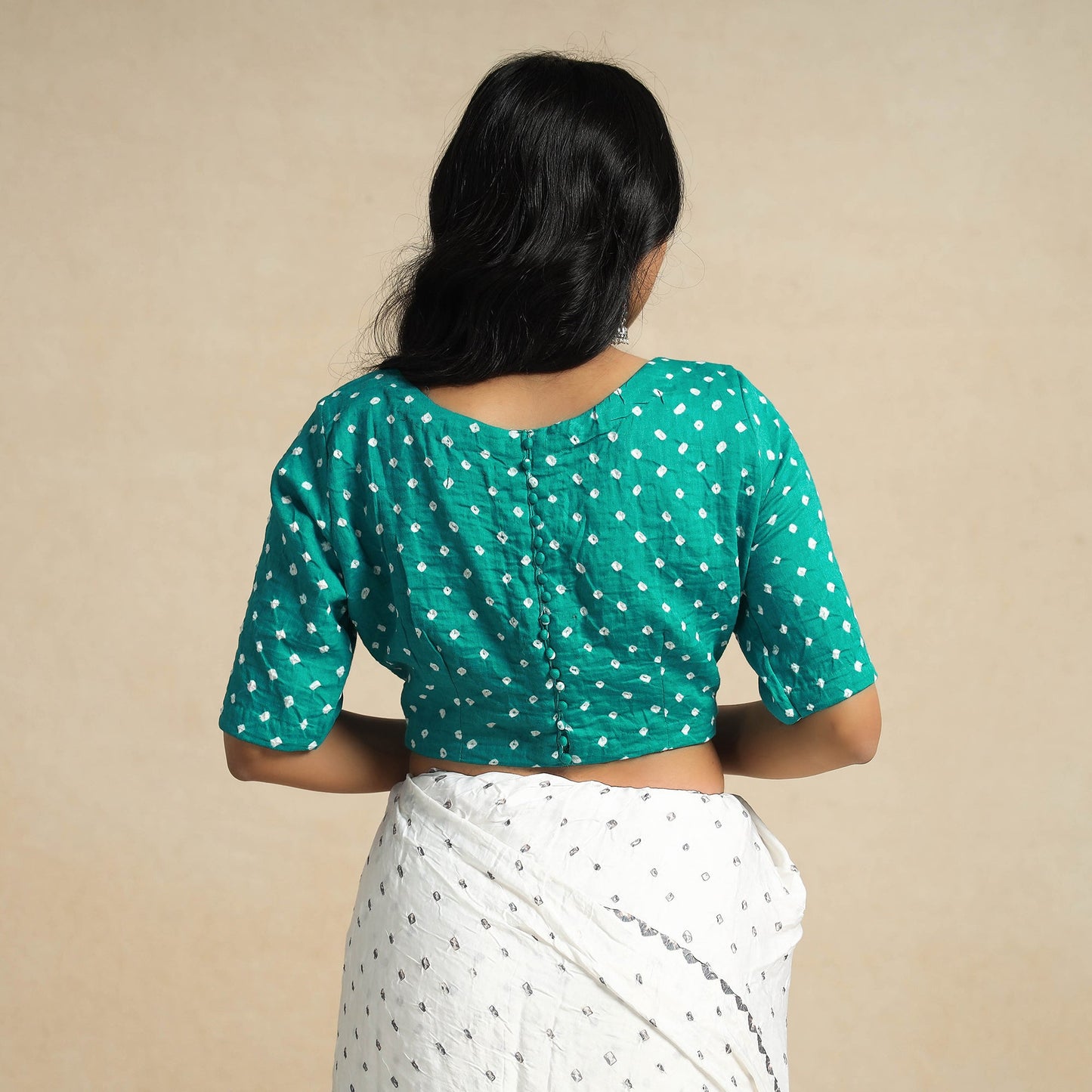 Buy Modal Silk Bandhani Tie Dye Stitched Blouse Online at iTokri.com