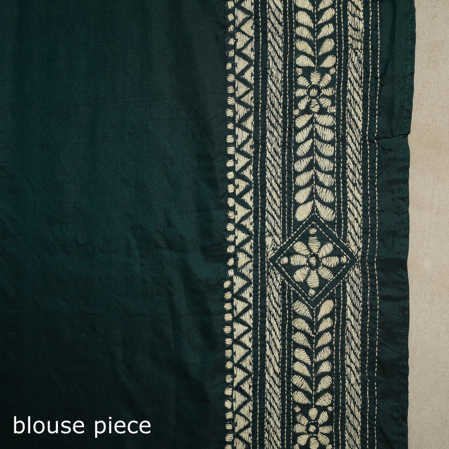 Green - bengal hand embroidery bangalore silk handloom