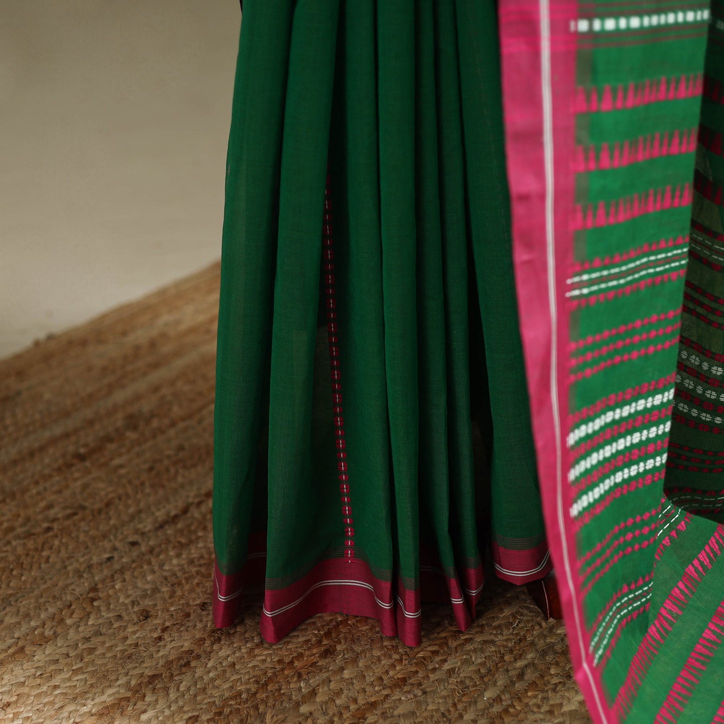 Green - bengal handwoven cotton begumpuri saree 31