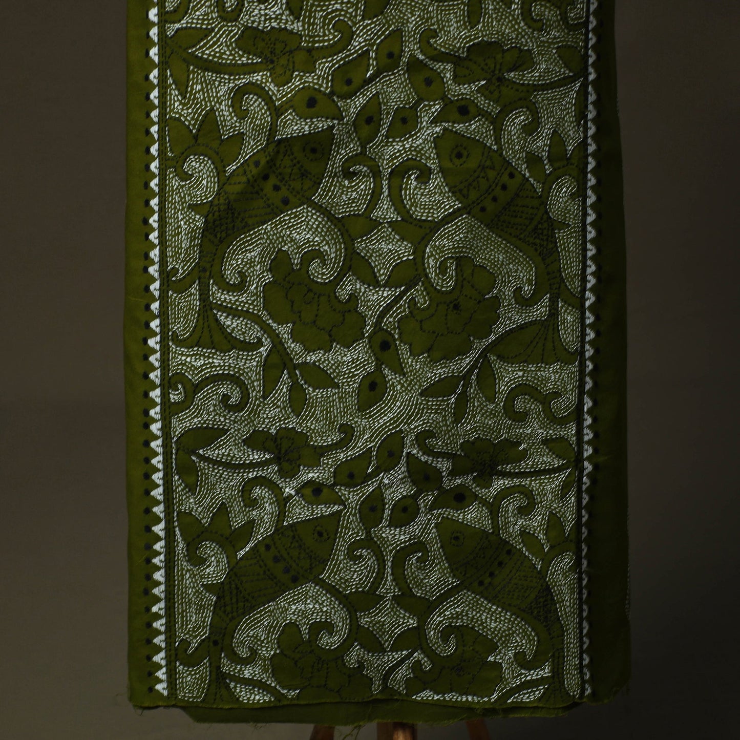 Bengal kantha hand embroidered cotton unstitched kurta