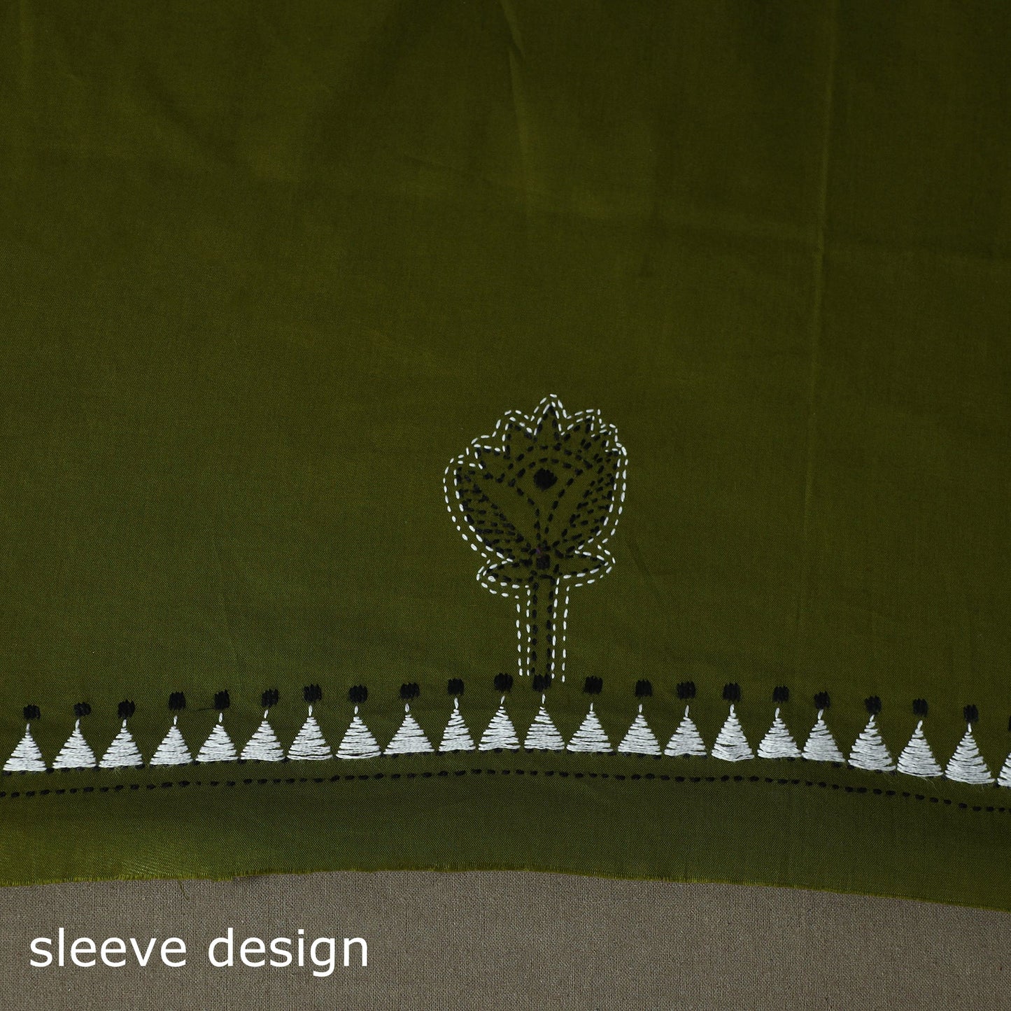 Bengal kantha hand embroidered cotton unstitched kurta