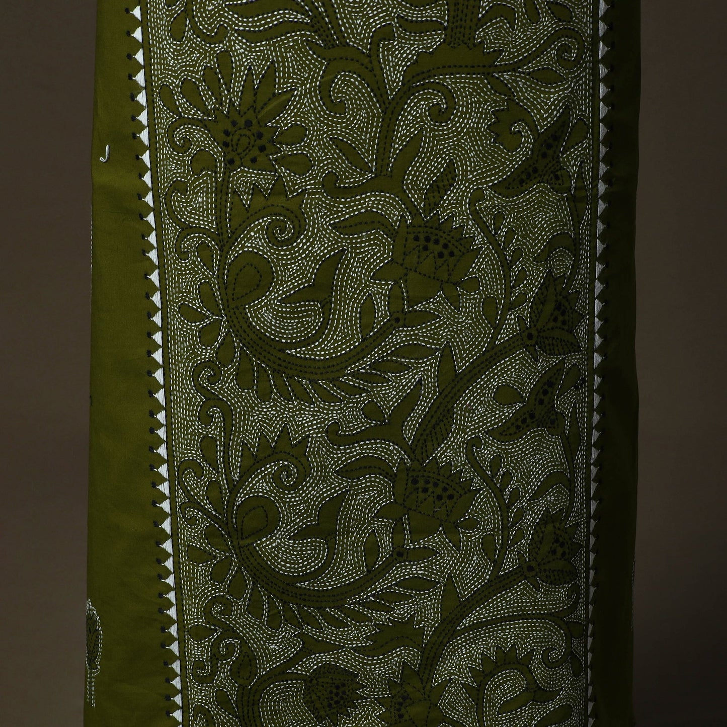 Bengal kantha hand embroidered cotton unstitched kurta