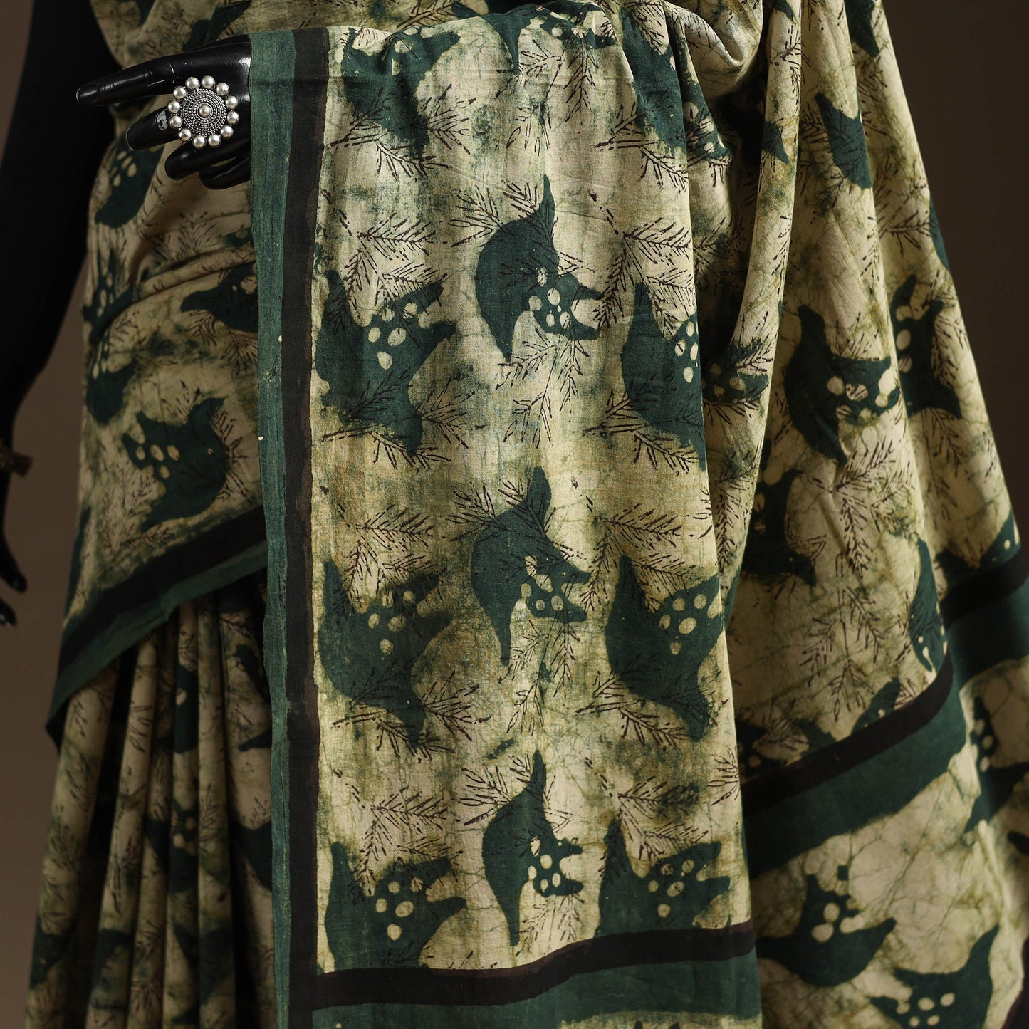 Green - bindaas art natural dyed cotton saree 05