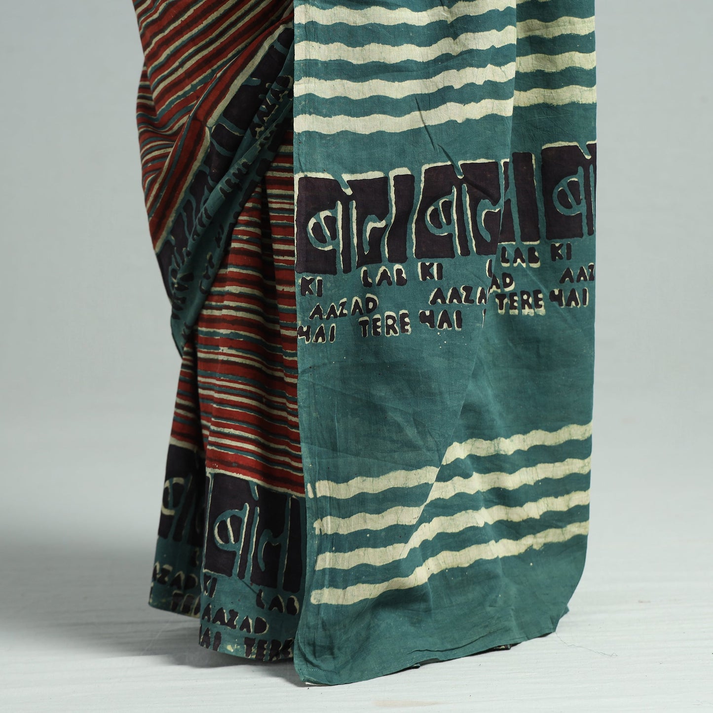 Bindaas Art Natural Dyed Cotton Block Print Saree