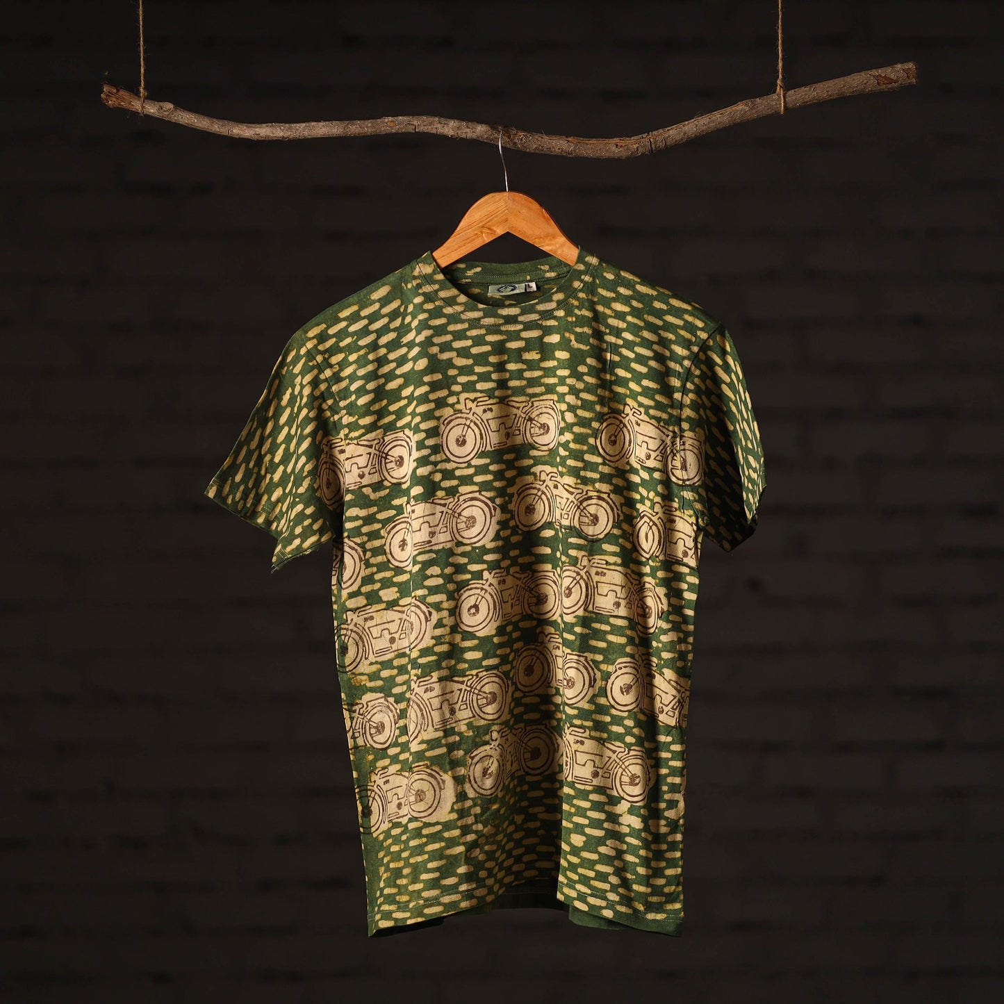 Block Art Prints Natural Dyed Cotton Round Neck T-shirt Online at iTokri.com