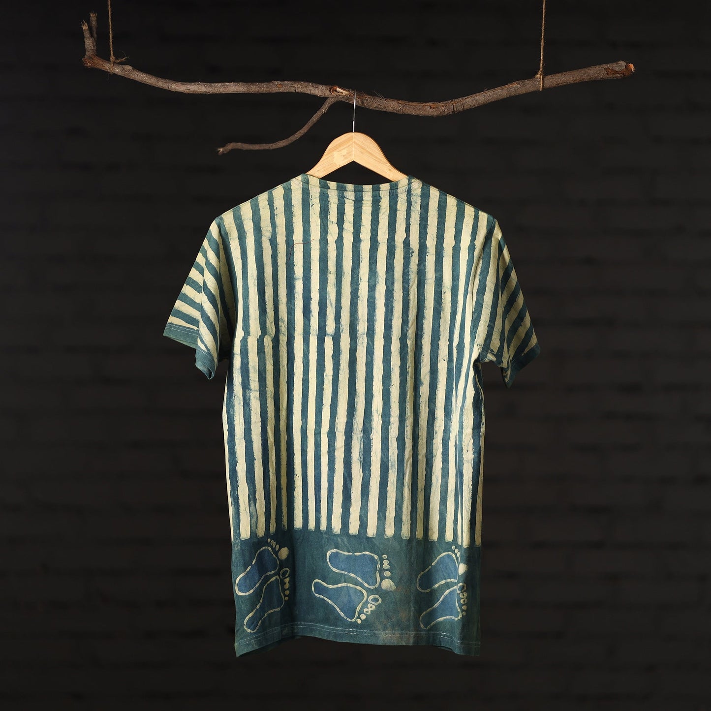 Block Art Prints Natural Dyed Cotton Round Neck T-shirt Online at iTokri.com