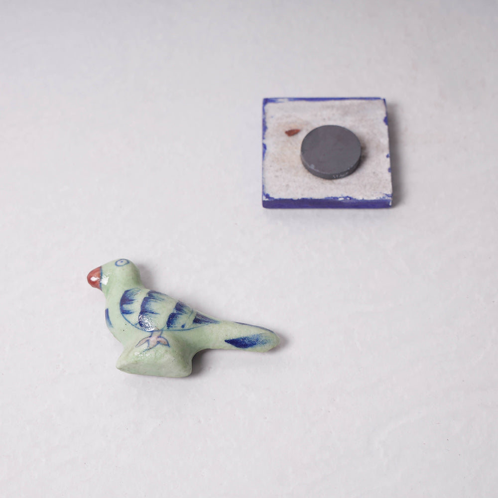 Original Blue Pottery Ceramic Tile Fridge Magnet