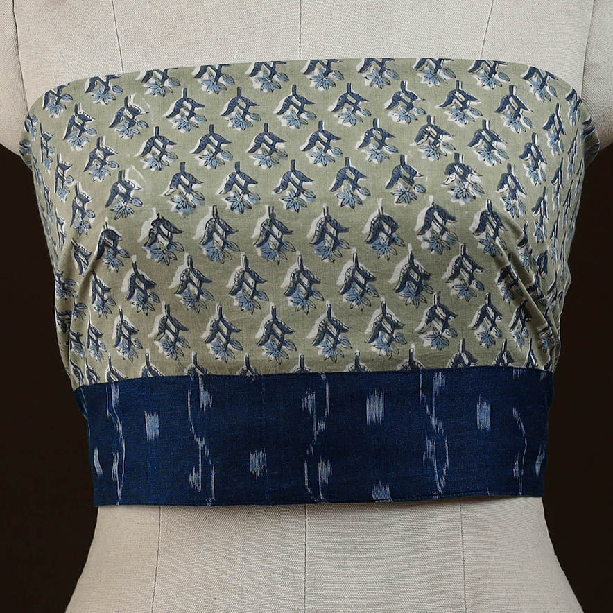 Block print cotton sanganeri blouse piece 12 - handcrafted
