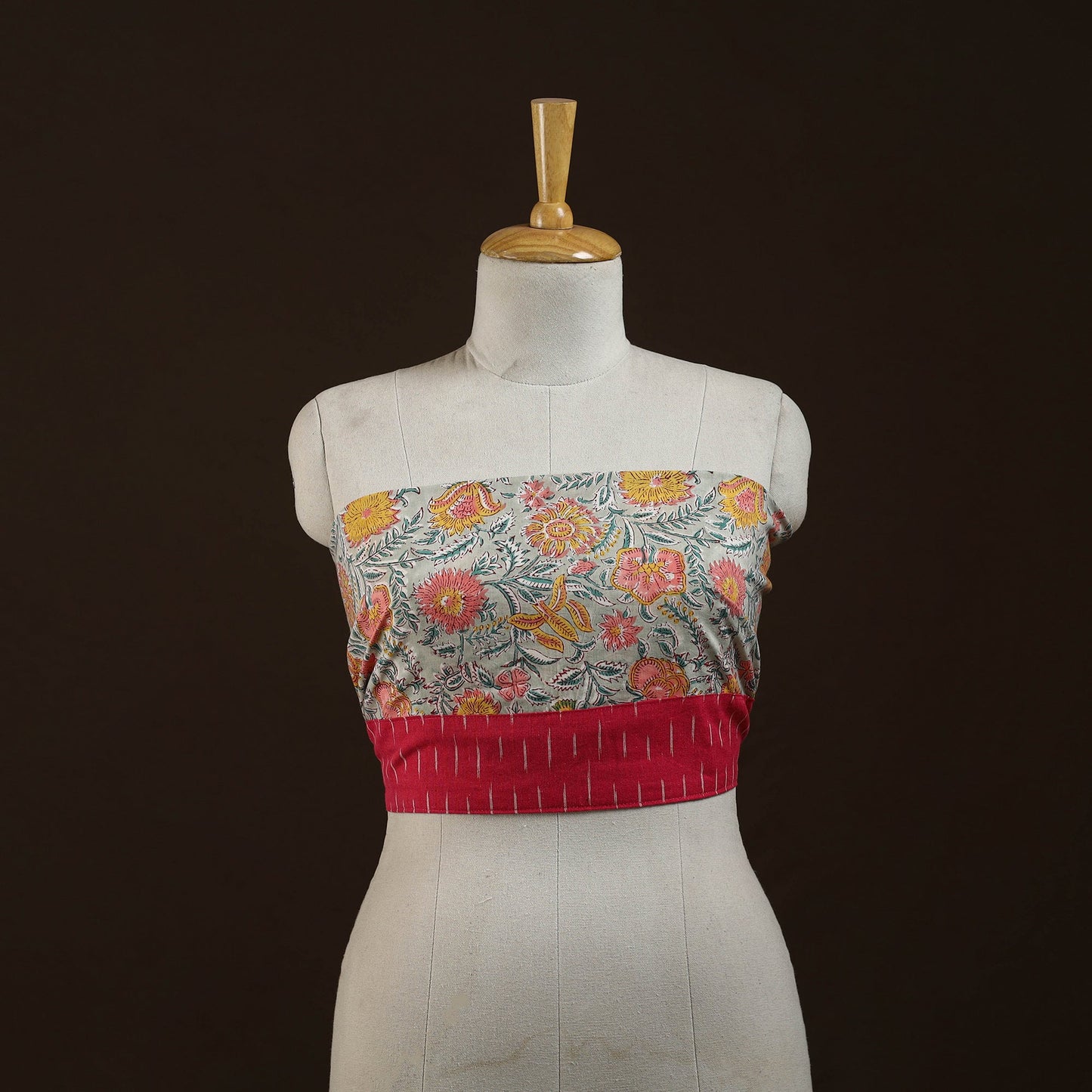 Block print cotton sanganeri blouse piece 22 - handcrafted