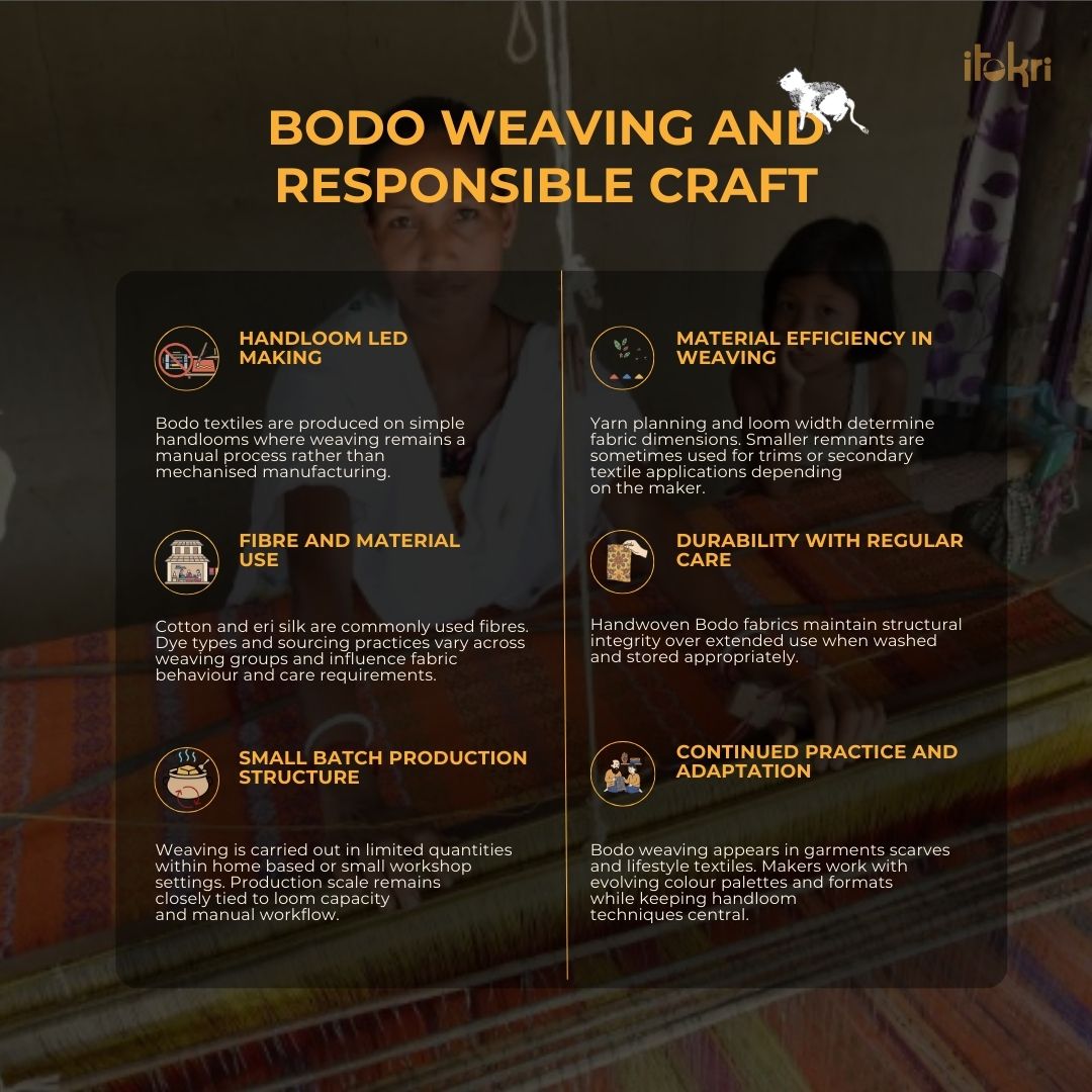 Green - bodoweaves handloom cotton fabric - handcrafted