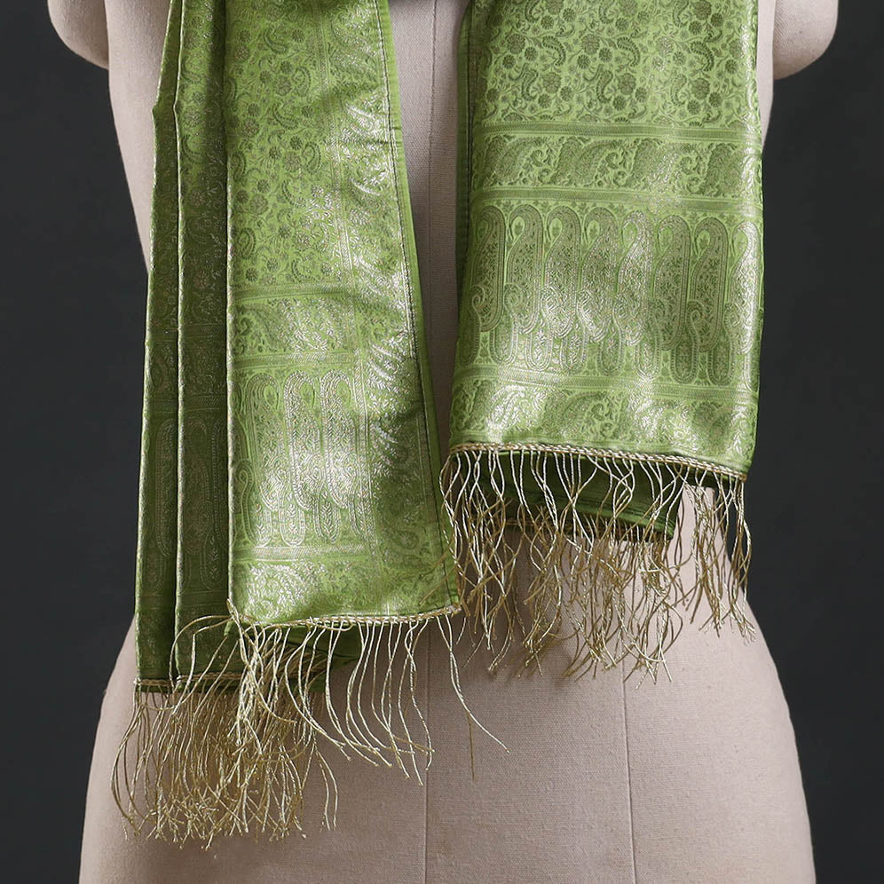 Brocade handloom semi silk banarasi stole 23 - handcrafted