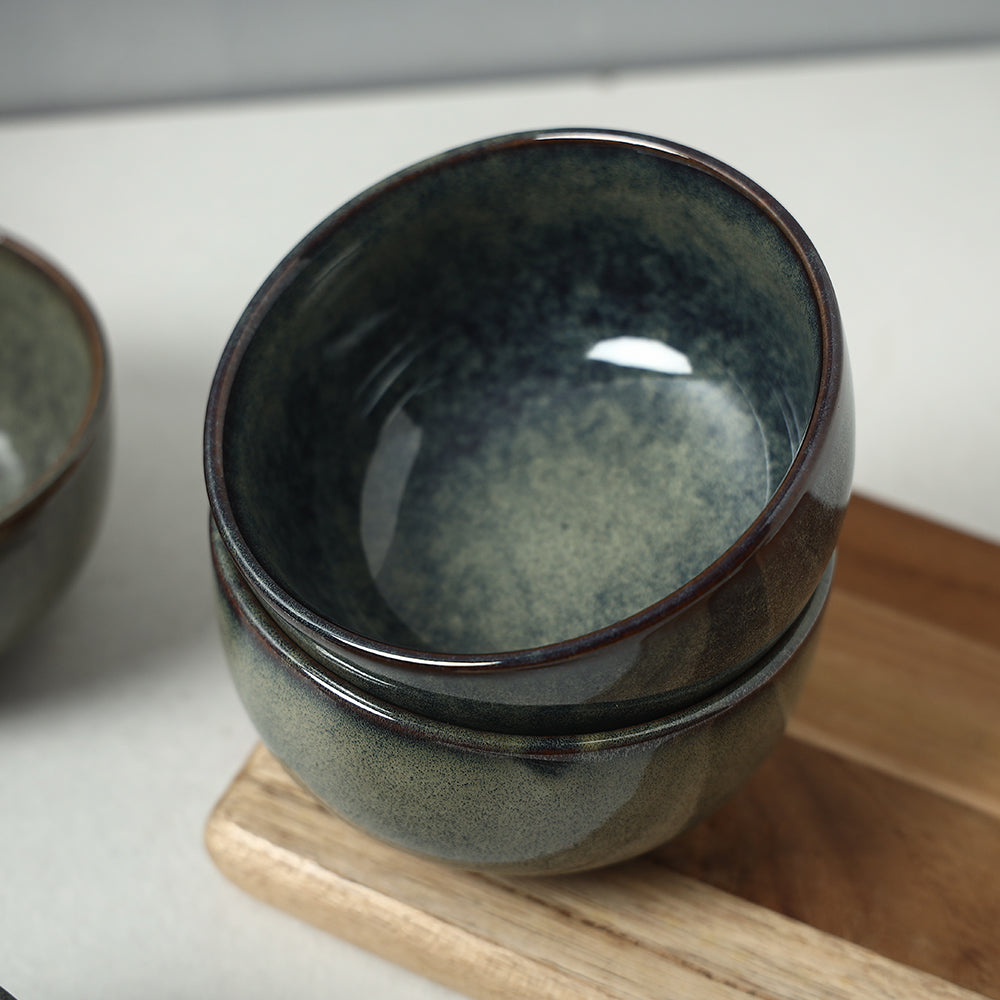 Green Black Matt Ceramic Mugs