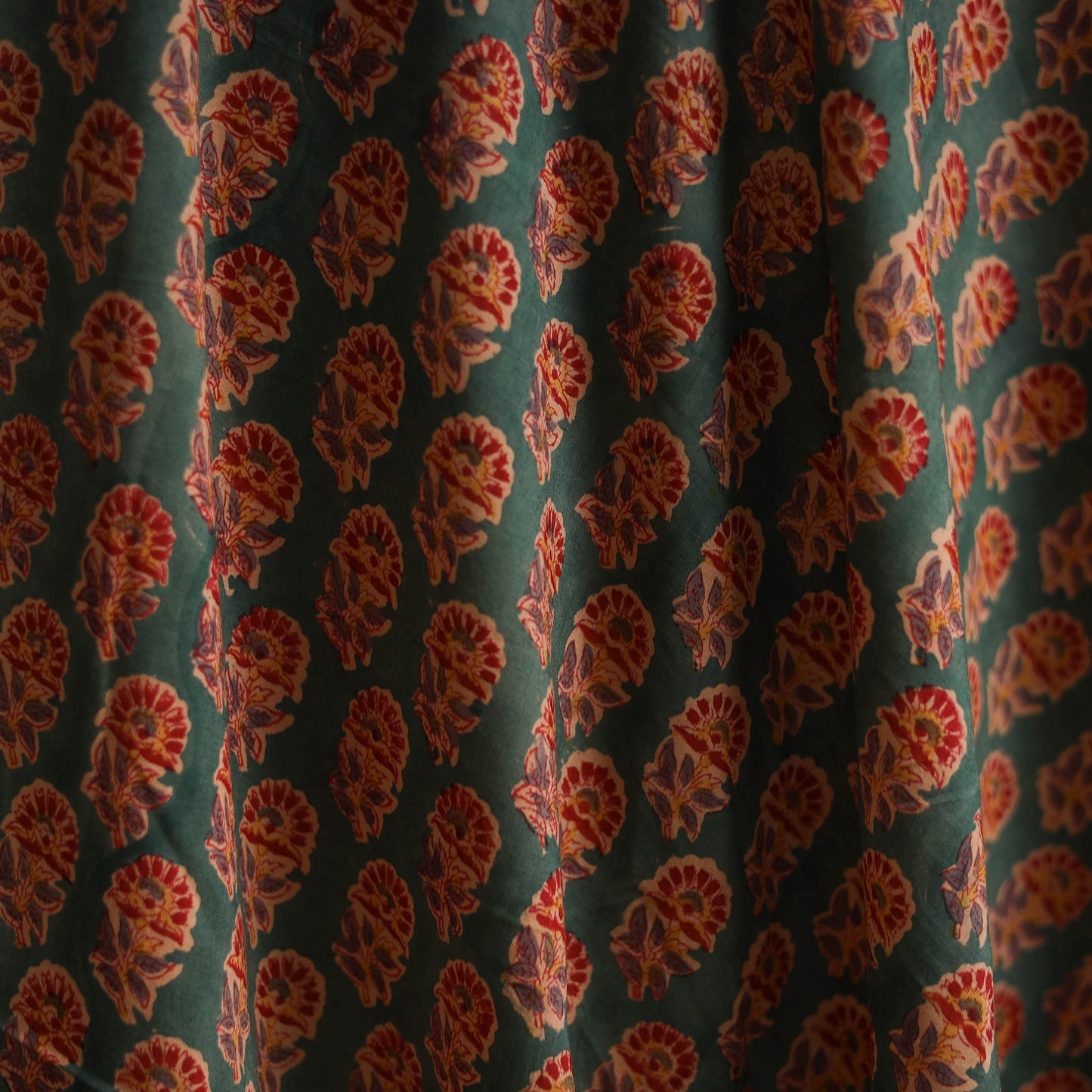 Cotton hand block sanganeri print fabric 26 - handcrafted