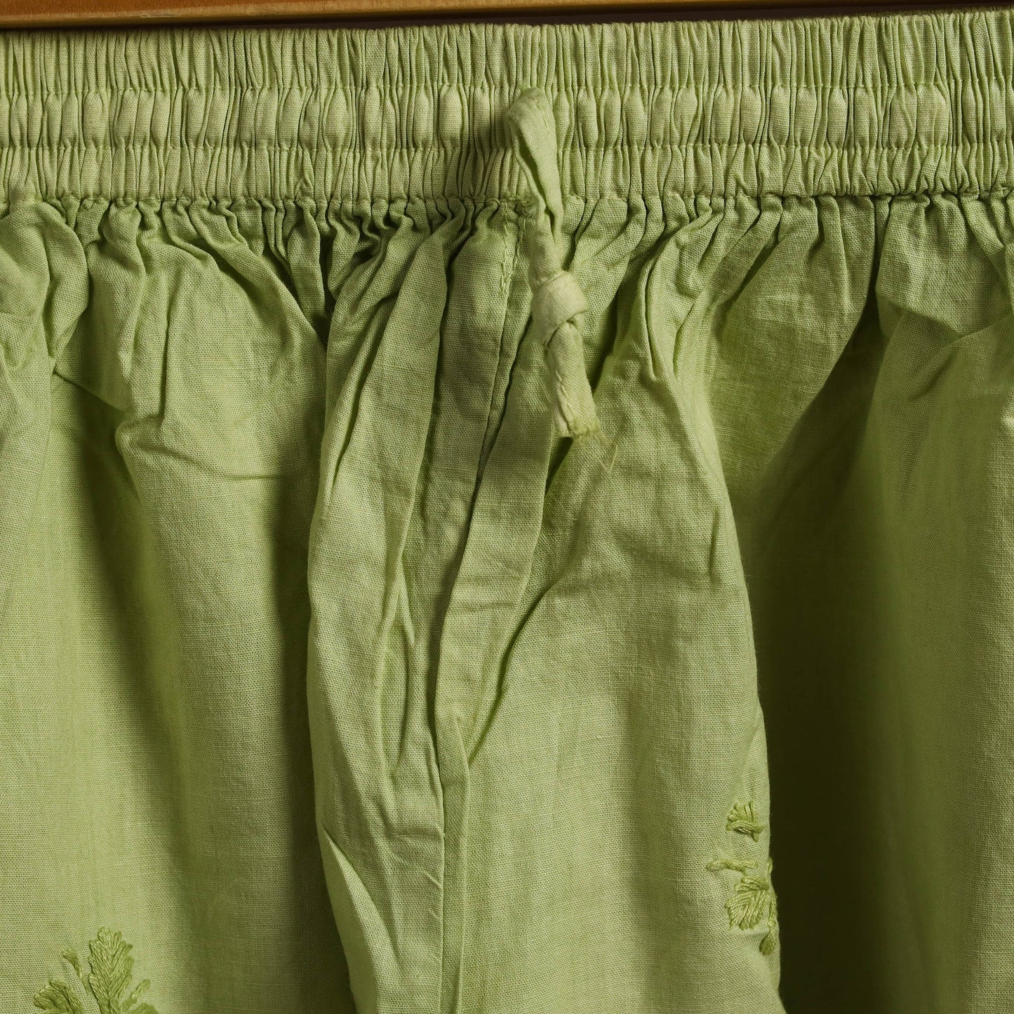 Green - cotton hand embroidery chikankari short 32