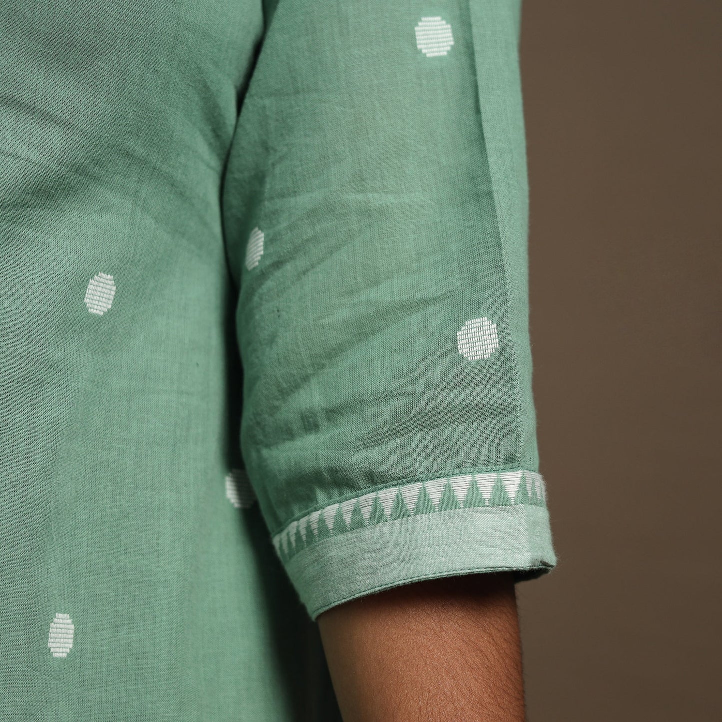 Green Cotton Jacquard Kurta Set (Set of 2)