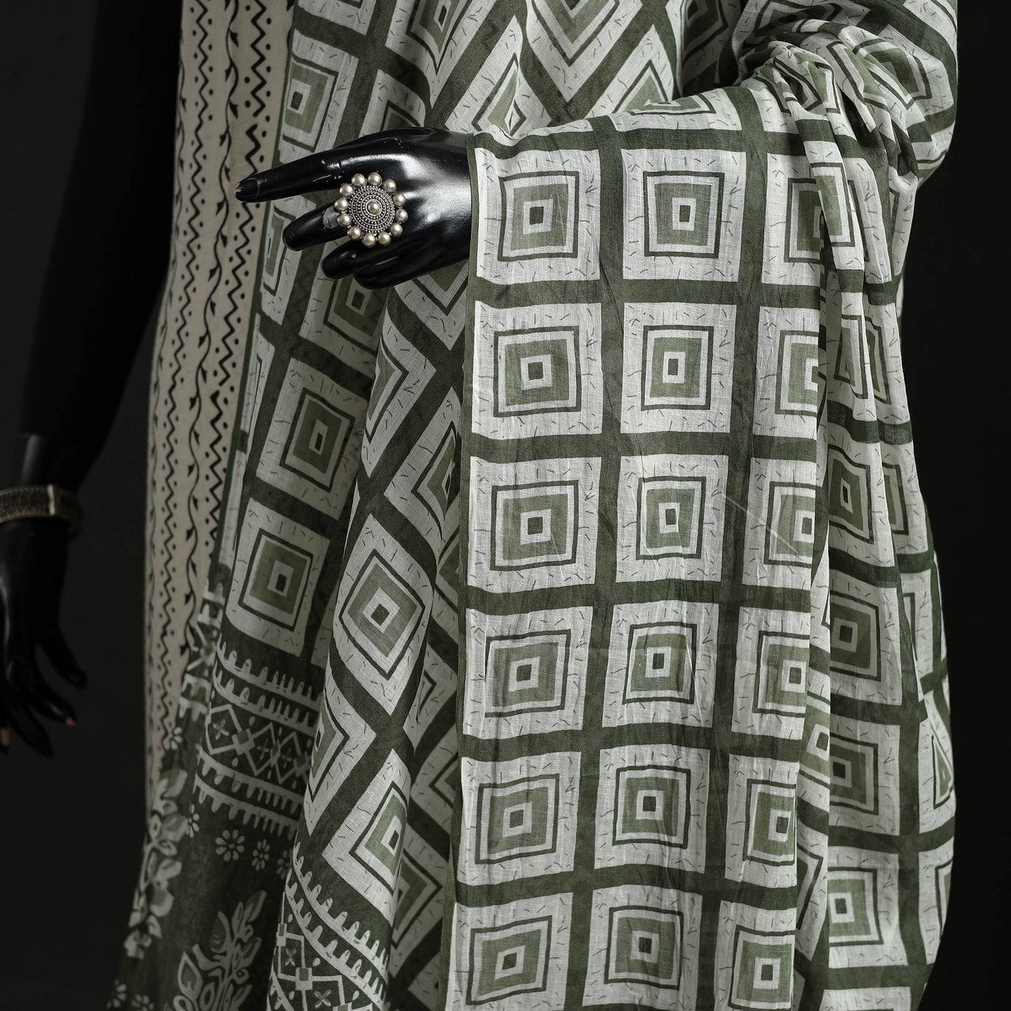 Cotton jaipur printed dupatta 13 - handcrafted