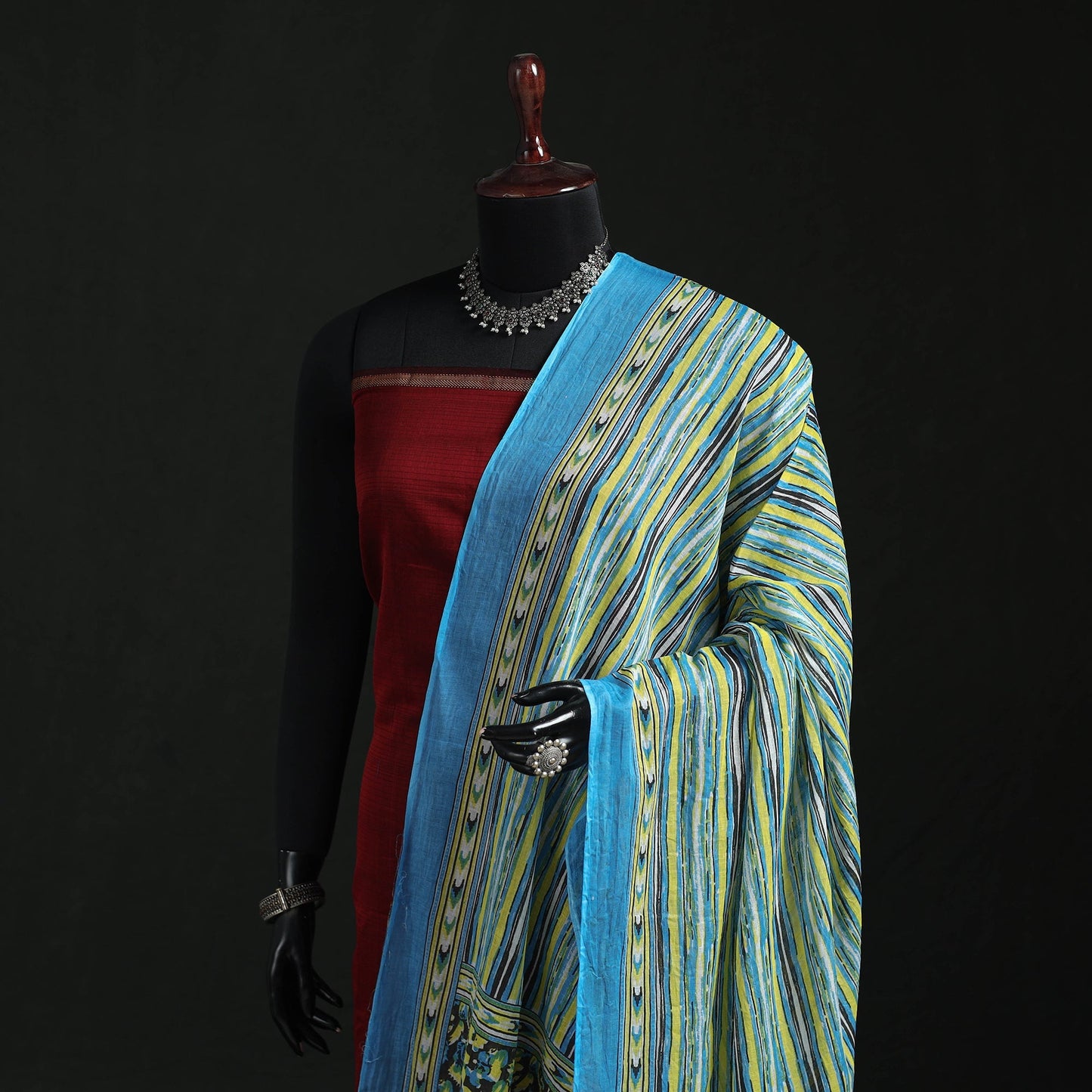Cotton jaipur printed dupatta 73 - handcrafted