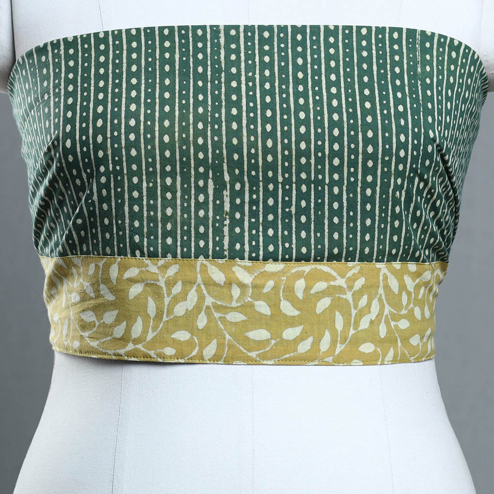 Green - cotton pipad blouse piece 137 - handcrafted