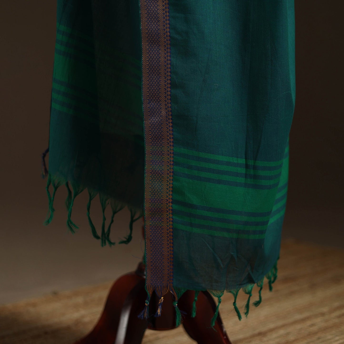 Cotton plain dupatta with thread border 39 - handcrafted