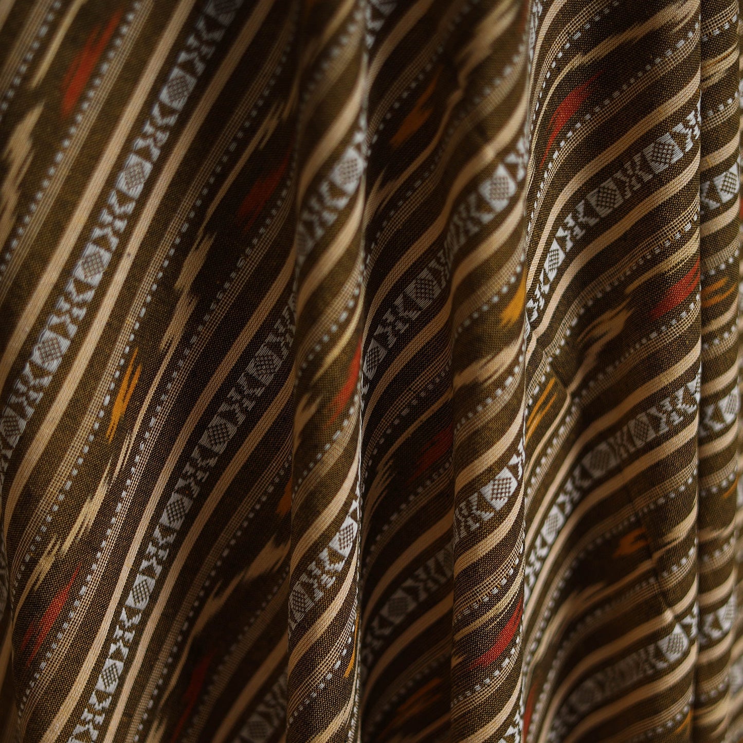 Cotton pochampally dabi ikat fabric 10 - handcrafted