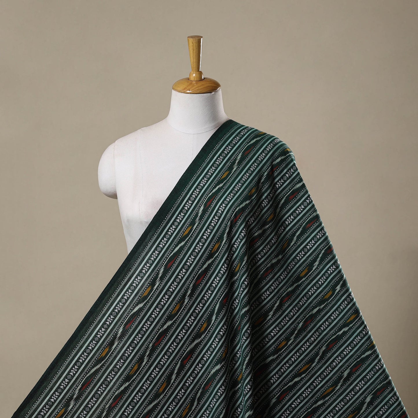 Cotton pochampally dabi ikat fabric 19 - handcrafted