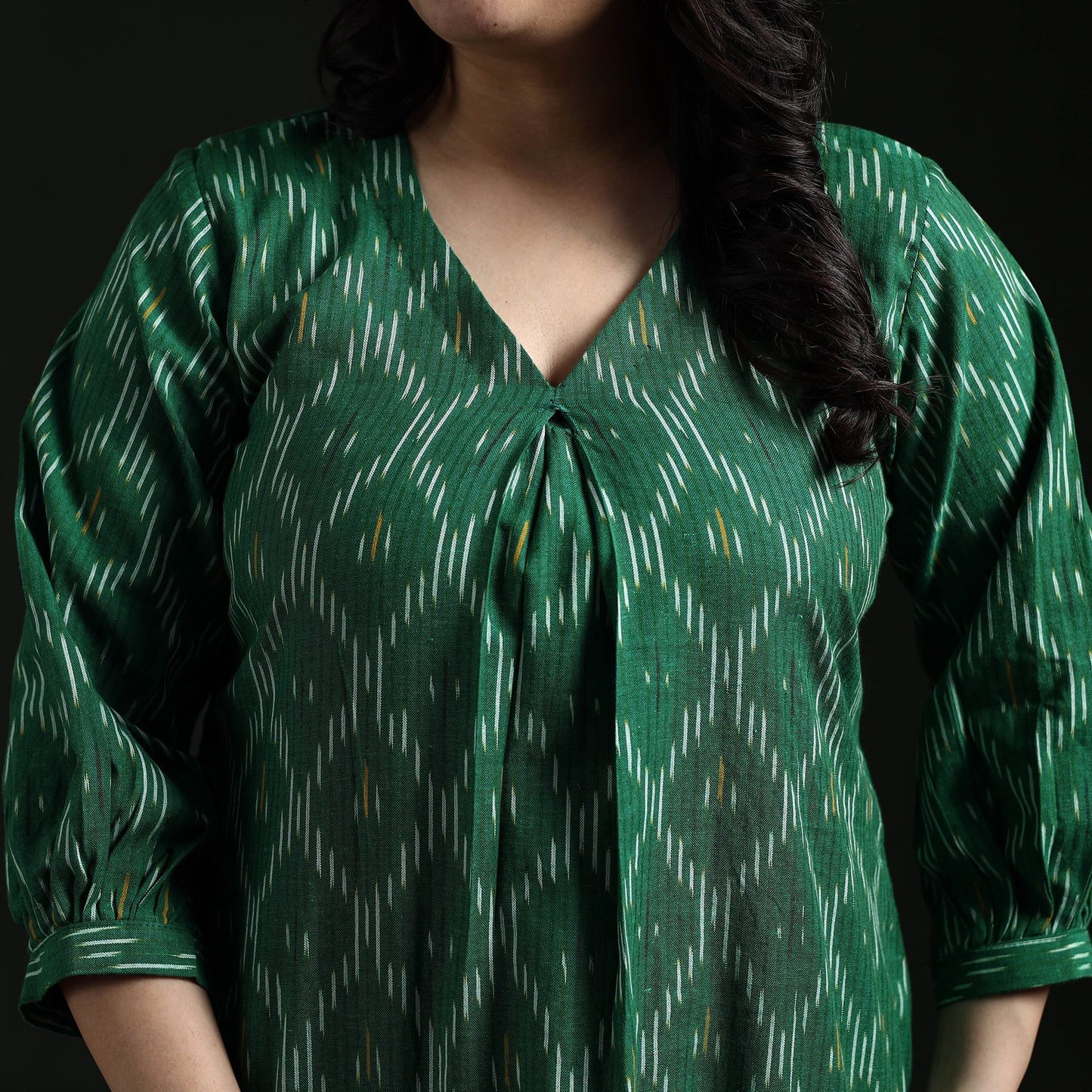 Cotton pochampally ikat dress 11 - handcrafted