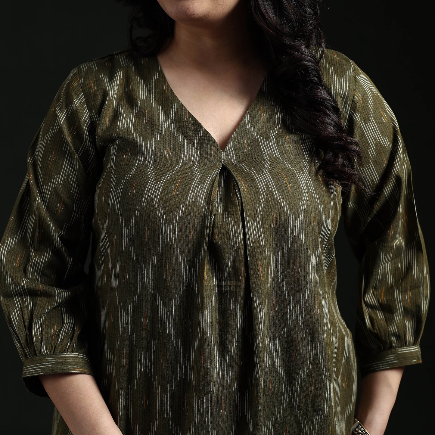 Cotton pochampally ikat dress 12 - handcrafted