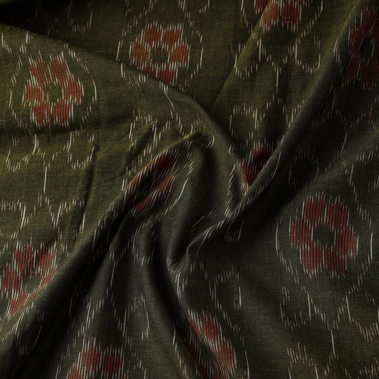 Green - cotton sambalpuri ikat fabric 11 - handcrafted