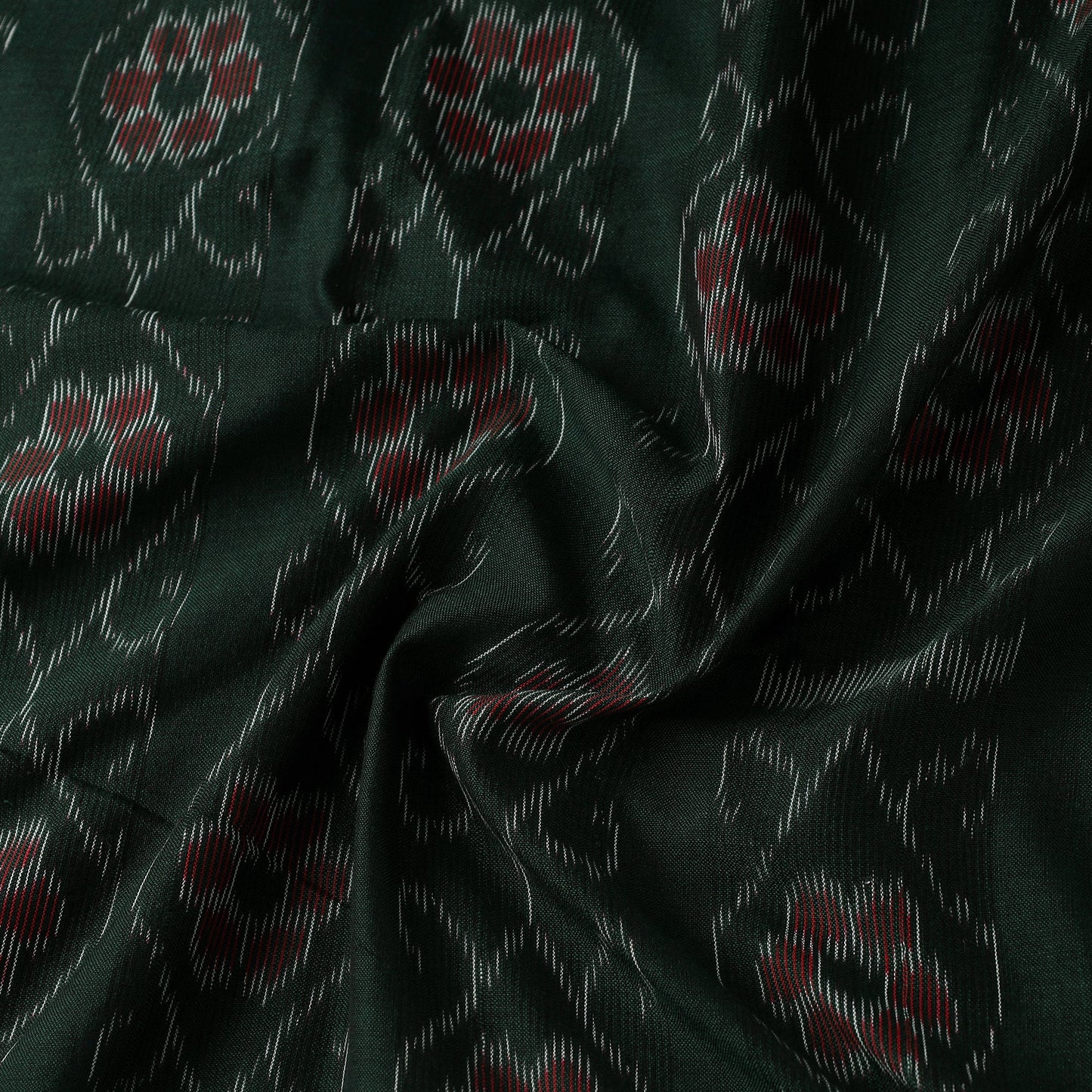 Green Cotton Sambalpuri Ikat Fabric