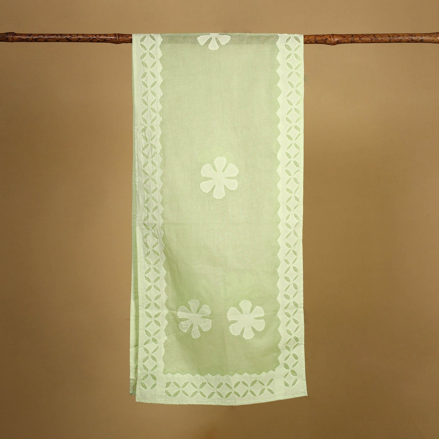 Buy Cut Work Cotton Green Barmer Applique Stole